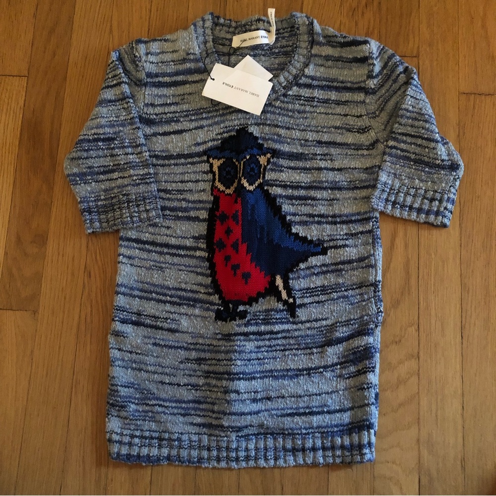 NWT Isabel Marant Owl Stretchy Cotton Linen Sweater XS